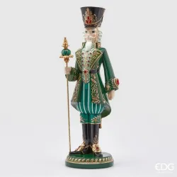 Notenkraker Soldaat Poly Groen met Scepter cm.63 EDG | ChartaRè