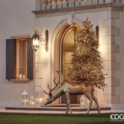 Base per Albero di Natale Cervo Oro cm. 140 EDG ambientata