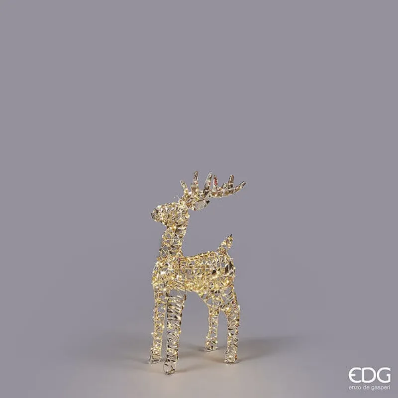 Renna Oro cm. 37x15x68 h con 300 MicroLed  EDG