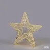 Estrela dourada com listras MicroLed em três tamanhos EDG