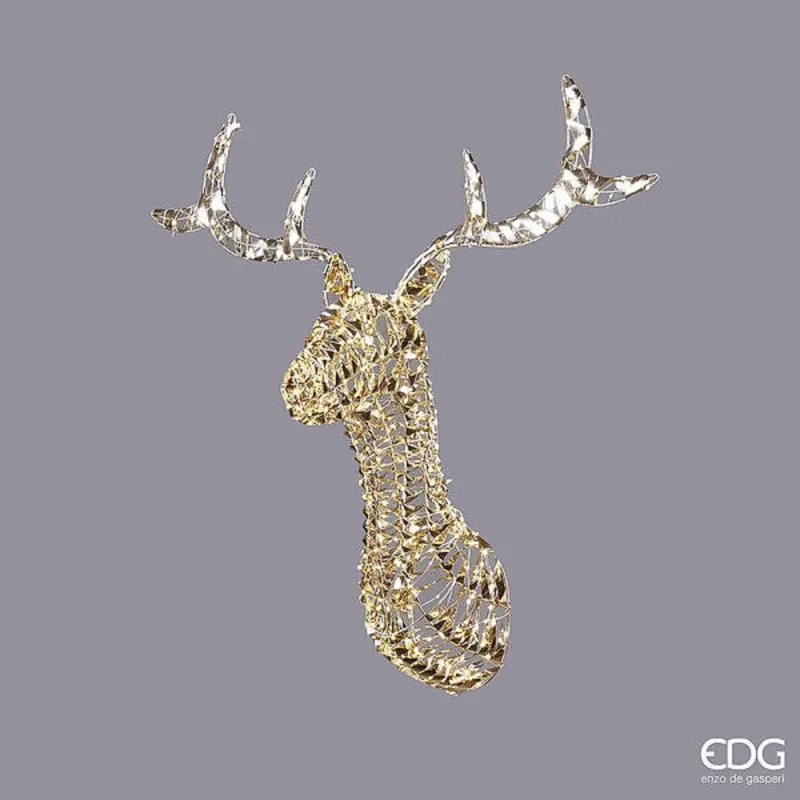 Reindeer Gold Bust with MicroLed Stripes cm.60x30x75 h with 300 Micro Leds