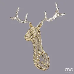 Busto de Rena Ouro com Listras MicroLed em Dois Tamanhos EDG