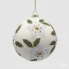 Esfera de cristal de flores blancas y verdes en dos tamaños EDG