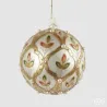Sfera Vetro con Fiori Bianco e Oro diametro cm. 12 EDG