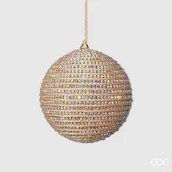 Esfera de diamante de ouro com strass em dois tamanhos EDG