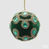 Sfera con Gemme in Velluto Rosso e Verde cm.10 EDG