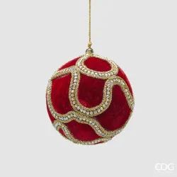 Sfera Deco Gemme Velluto Rosso diametro cm.10 EDG