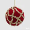 Red and Green Velvet Gems Deco Sphere in Two Sizes EDG