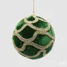 Red and Green Velvet Gems Deco Sphere in Two Sizes EDG