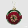Decoración Gema Esfera de Vidrio Rojo y Verde en dos tamaños EDG