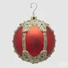 Sfera Gemme Rosso e Verde con Decoro Oro cm.16,5 EDG | ChartaRè