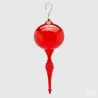 Décoration de toupie en verre rouge en deux tailles EDG