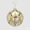 Green and Silver Rubies Sphere with Gold Decorations cm.12 EDG