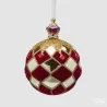 Sfera in Velluto Rosso con Rombi di Vetro cm.12 EDG | ChartaRè