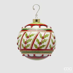 Holly Ornament Sphere cm.12 EDG