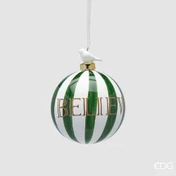 Sfera Believe a Righe in Vetro e Porcellana cm.10 EDG