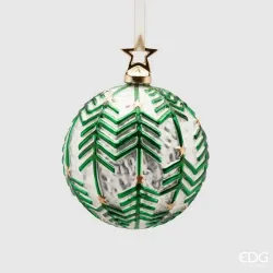 Sphère de pins stylisés en verre et porcelaine cm.10 EDG