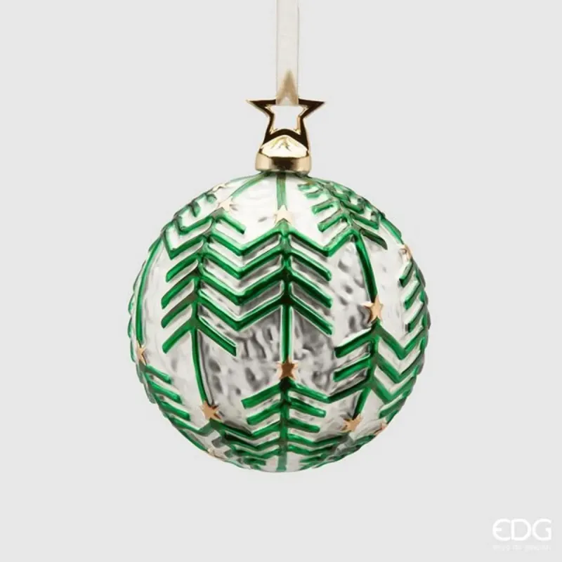 Sphère de pins stylisés en verre et porcelaine cm.10 EDG