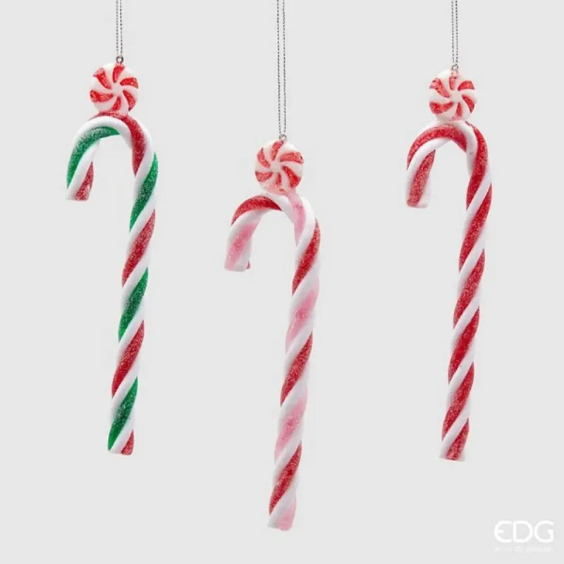 Candy Cane Candy Cane in PVC cm.18 in drie geassorteerde kleuren EDG