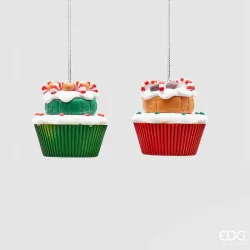 Surtido de Cupcake de Barro Rojo y Verde decoración cm.6,5 EDG