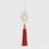 Diamond Buttonhole Decoration with Red and Gold Nappa cm.21 EDG