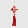 Red Snowflake Decoration with Gems and Nappa cm.22 EDG