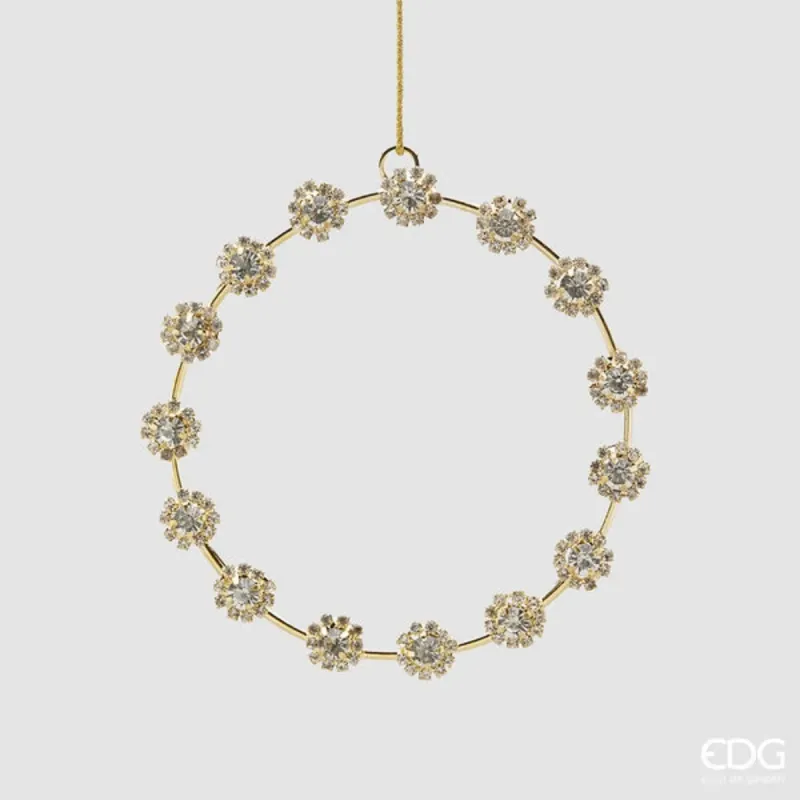 Gouden diamanten kroondecoratie cm.10 EDG