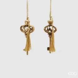 Decoro Chiave Poly con Nappa Oro Assortita cm.13 EDG