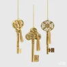 Decoro Chiave Poly con Nappa Oro Assortita in Due Misure EDG