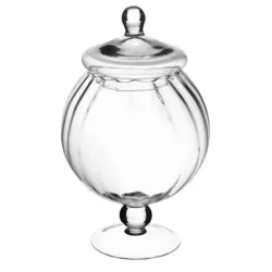 Optische glazen pot met deksel h 31 cm