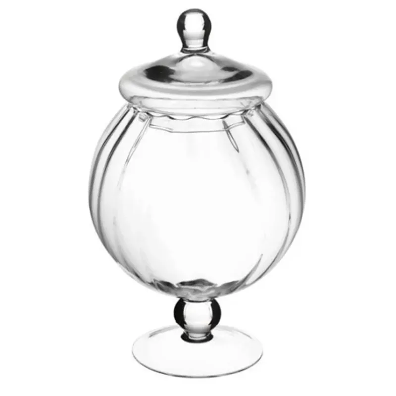 Bocal en verre optique avec couvercle h 31 cm