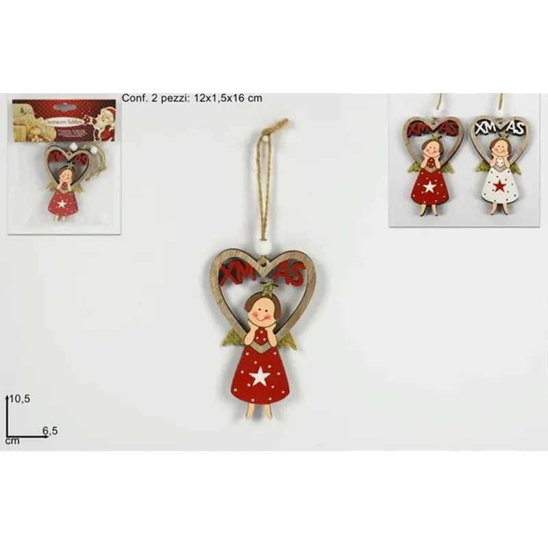 Set van 2 Engel Hangers met Hart