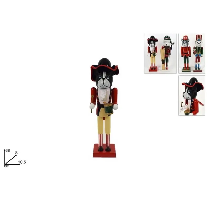 Nussknacker aus Holz mit Hundegesicht h 38 cm