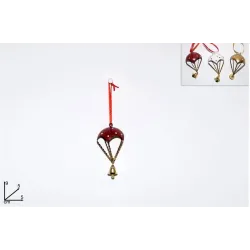 Parachute en métal avec cloche h 9 cm