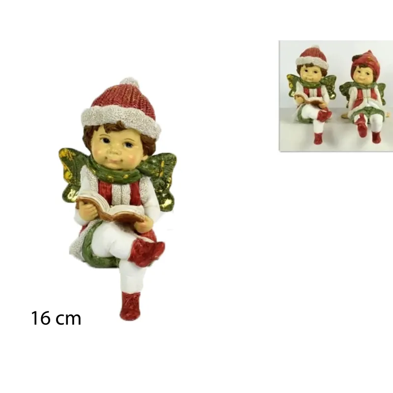 Elfo de Navidad Sentado cm 16 | ChartaRè