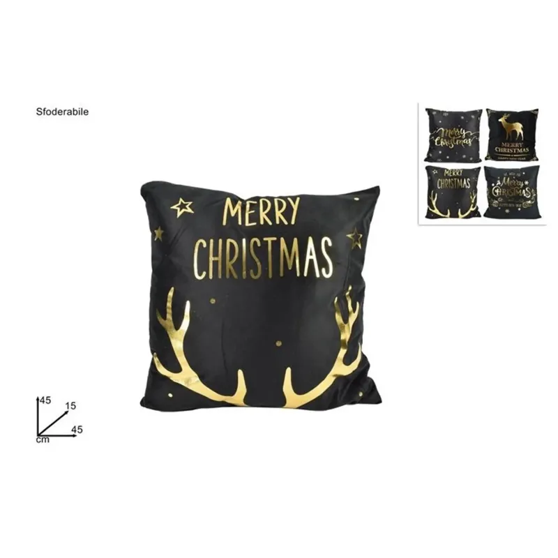 Cuscino Velluto Nero con Decori Oro | ChartaRè