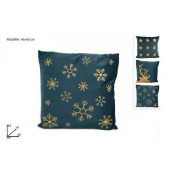 Petrol Blue Christmas Cushion cm 45x45 | ChartaRè