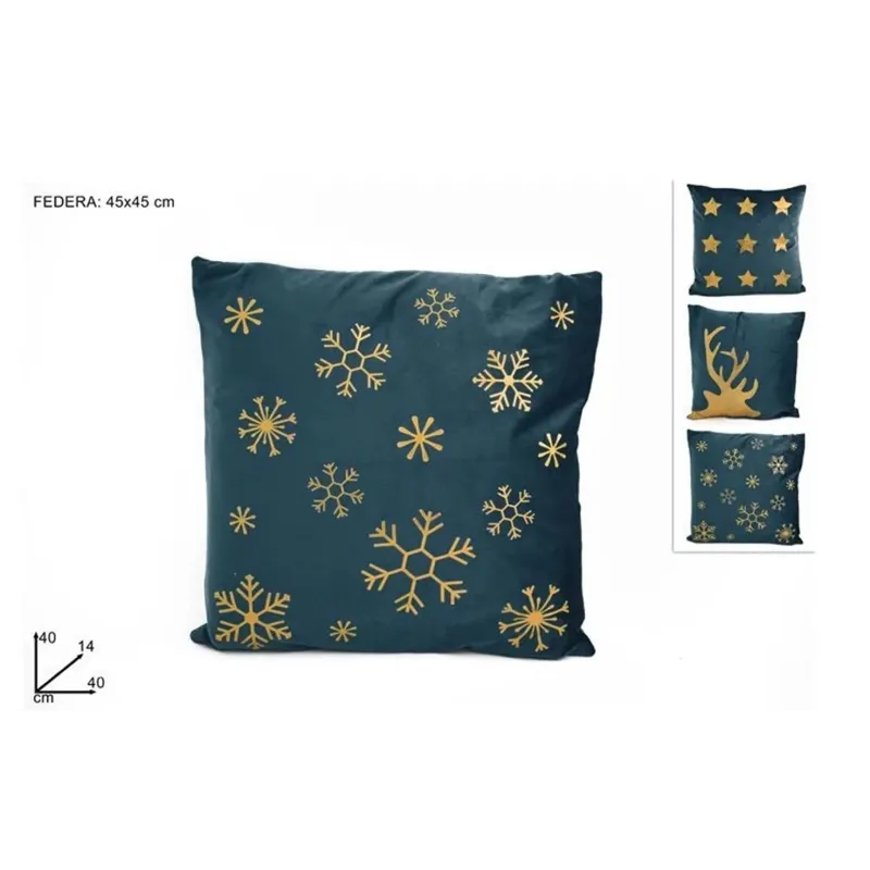 Petrol Blue Christmas Cushion cm 45x45 | ChartaRè
