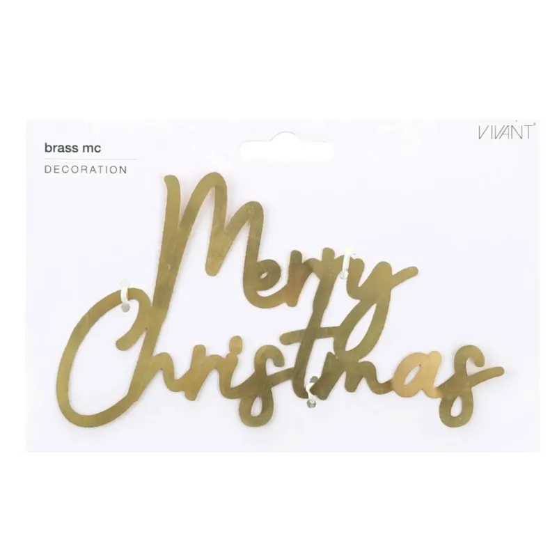 Merry Christmas Decoration Gold cm 15x10 | ChartaRè