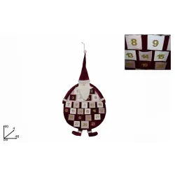Santa Claus v sametu s adventním kalendářem h 90 cm | ChartaRè
