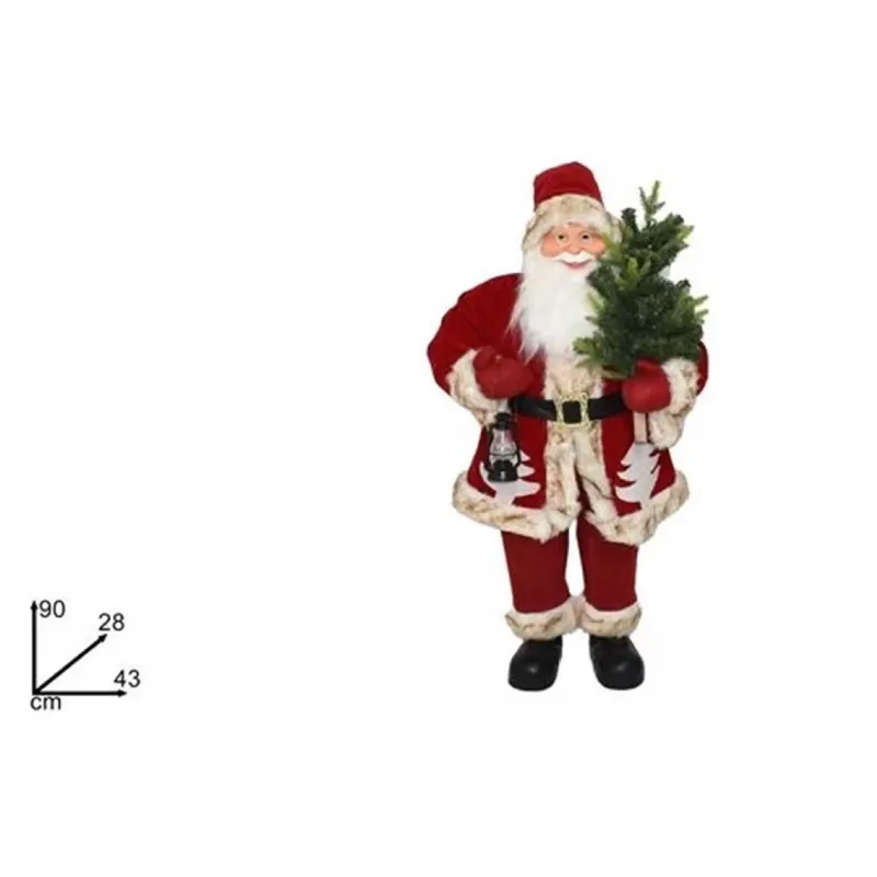 Jultomten med träd 90 cm