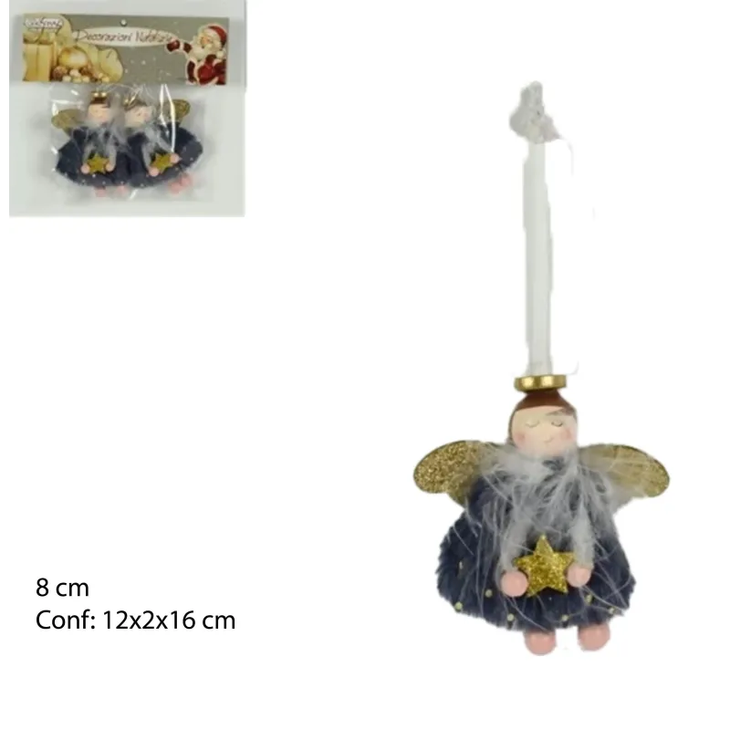 Hängende Deko Engel farbig blau