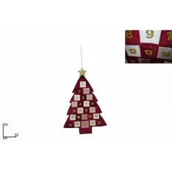 Velvet Tree with Advent Calendar h 76 Cm