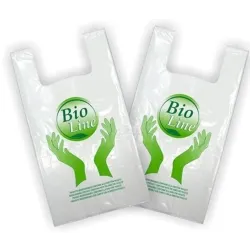 500 vita biokomposterbara påsar överensstämmer med UNI EN 13432, perfekt för daglig användning i butiker och aktiviteter