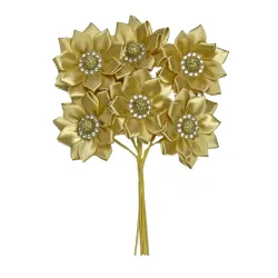 36 Margaritas de Satén con Diamantes de Oro