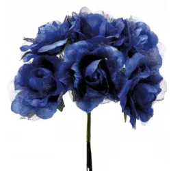 18 organza rozen voor blauwe gunsten en verpakking