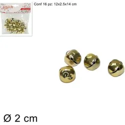 16 Sinos de Metal Dourado, Prateado e Branco