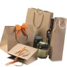 12 Luxury Shopping Bags Natural Kraft Paper with Lanyard Handle
