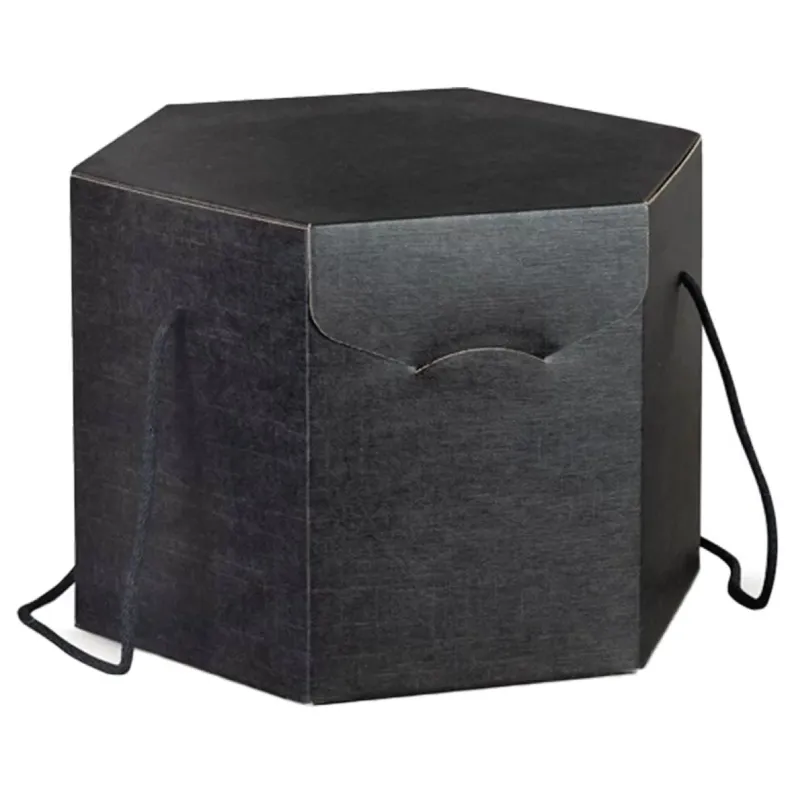 Secret Hexagon Box με Μαύρα Μεταξωτά Κορδόνια