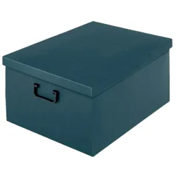 Caja de gabinete azul con manijas de plástico